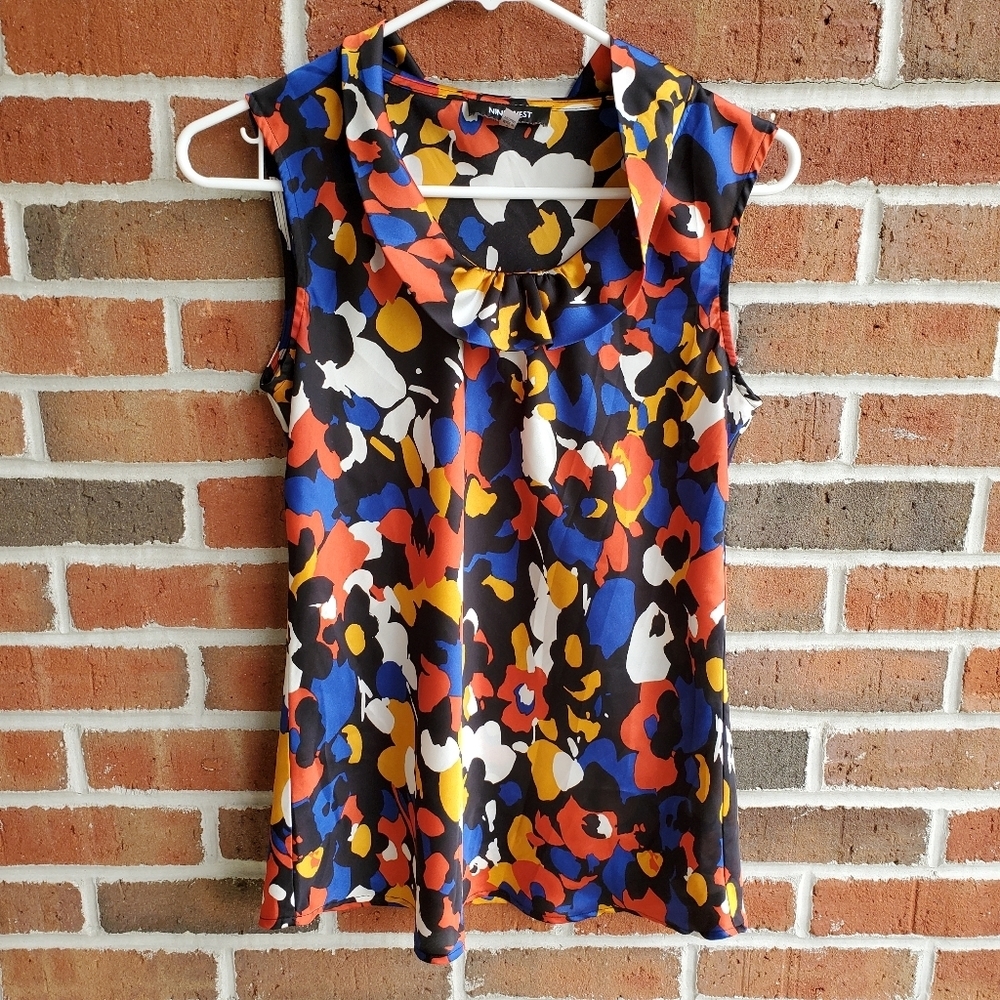 Nine West Sleeveless Colorful Top Womens Size Small